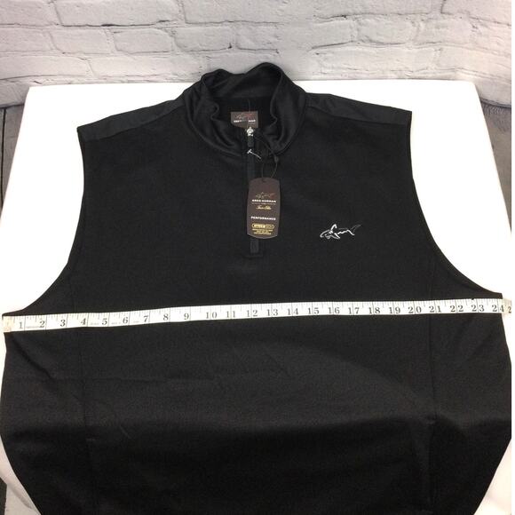 Greg Norman Tasso Elba Performance Hydrotech 1/4 Zip Lightweight Black Vest L - Picture 7 of 9